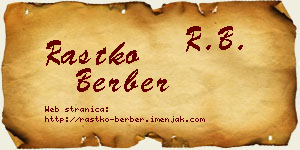 Rastko Berber vizit kartica